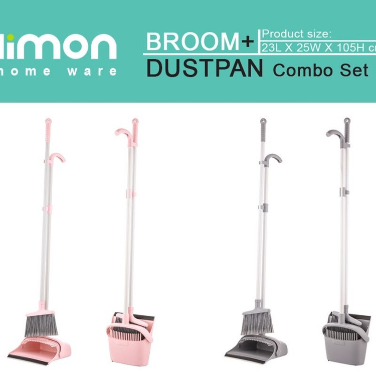 جارو و خاک انداز دسته بلند مخزن دار لیمون