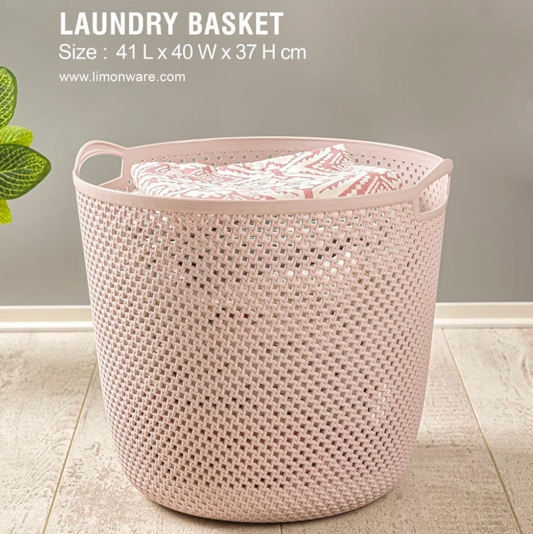 سبد رخت گرد طرح بافت لیمون