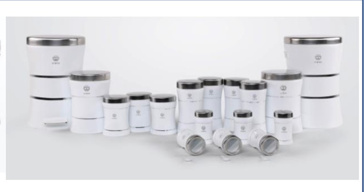 سرویس ۱۷ پارچه کمر باریک کلاسیک اورانوس سفید درب استیل