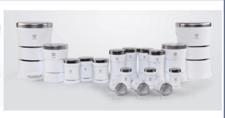 سرویس ۱۷ پارچه کمر باریک کلاسیک اورانوس سفید درب استیل