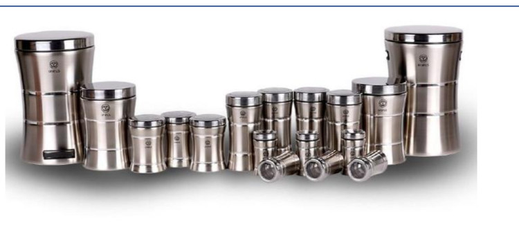 سرویس ۱۷ پارچه کمر باریک کلاسیک اورانوس استیل درب استیل