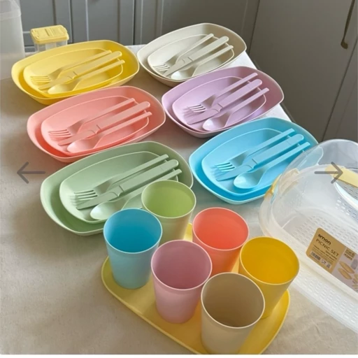 سرویس مسافرتی ۴۲ پارچه لیمون رنگ طوسی