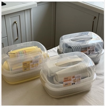 سرویس پیک نیک لیمون رنگ وانیلی ۶ نفره