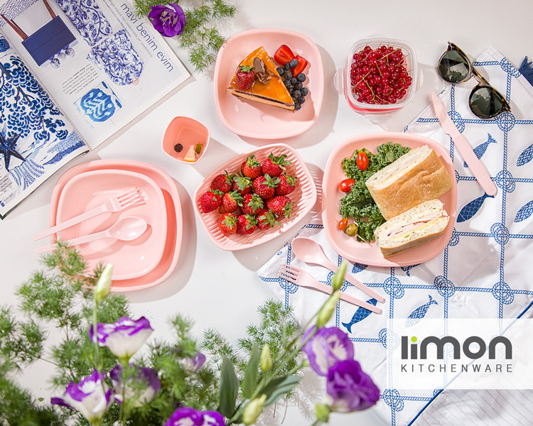 لیوانها و سینی ست مسافرتی لیمون – مناسب پیکنیک و سفرهای خانوادگی