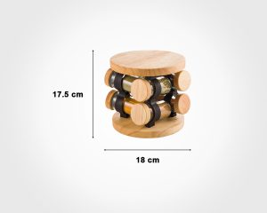 ست ادویه گردان ۸ عددی چوبی لیمون