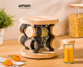 ست ادویه گردان ۸ عددی چوبی لیمون