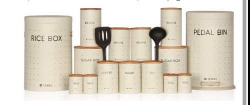 سرویس اورانوس ۱۷ پارچه طرح رین فال کرم در چوبی