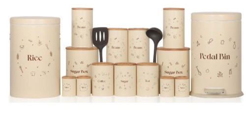 سرویس اورانوس ۱۷ پارچه طرح فرنچ کرم در چوبی