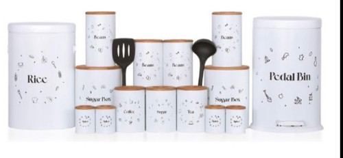 سرویس اورانوس ۱۷ پارچه طرح فرنچ سفید در چوبی