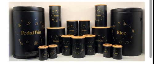 سرویس اورانوس ۱۷ پارچه طرح فرنچ مشکی در چوبی